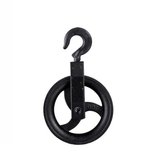 CAST IRON PULLEY BLOCK black with forged hook