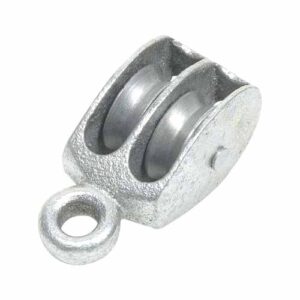 Double Wheel Awning Pulley Fixed Eye, Cast Iron Steel