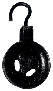 Rope Block,Black Cast Iron Wire Pulley With Rebar Hook