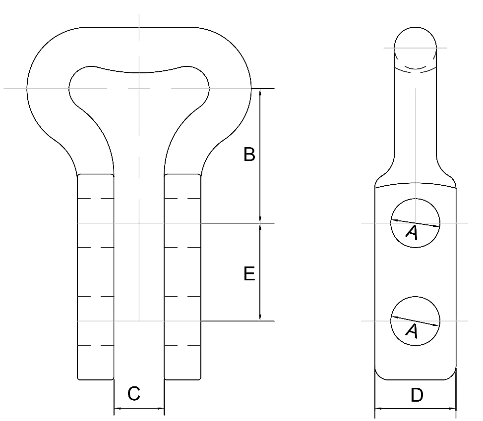 High Quality Round Link Double Bolt Shackle DIN 22253