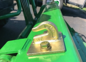 bolt-on grab hook with backer plate tractor front-end loaders